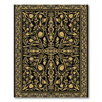 Golden Floral Scrollwork Ornament Rug