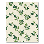 Green Leafy Branches on Cream Field Rug