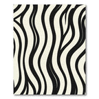 Modern Black Cream Wavy Stripes Rug
