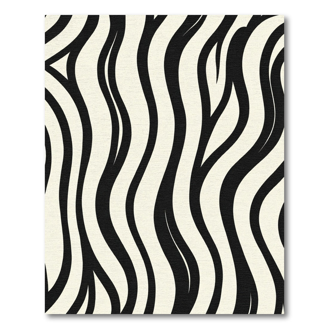 Modern Black Cream Wavy Stripes Rug