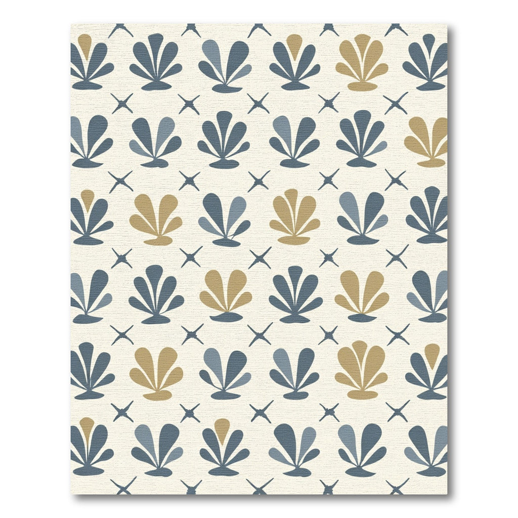 Soft Shells Khaki Blue Grid Rug