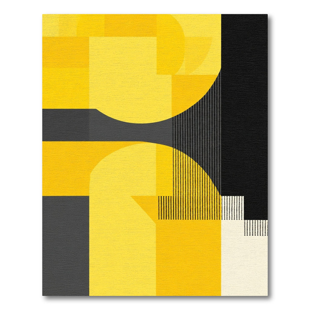 Vibrant Yellow Geometric Abstract Rug