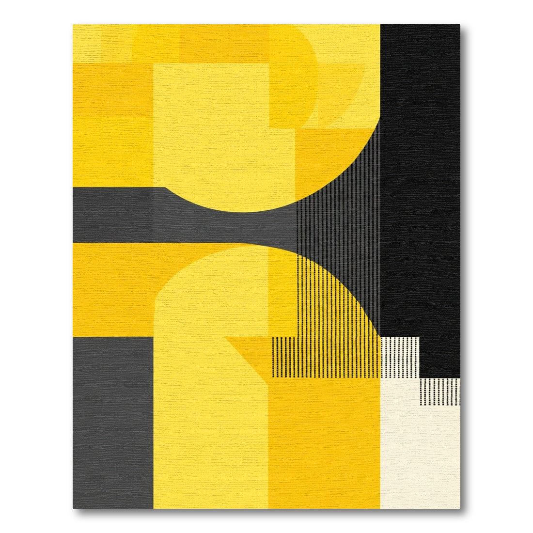 Vibrant Yellow Geometric Abstract Rug