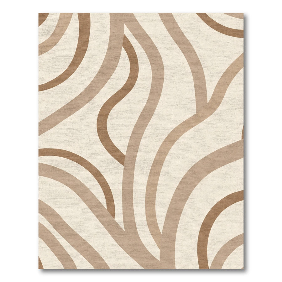 Earthy Tone Curve Overlay Rug