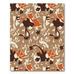 Rust Abstract Floral Bloom Rug