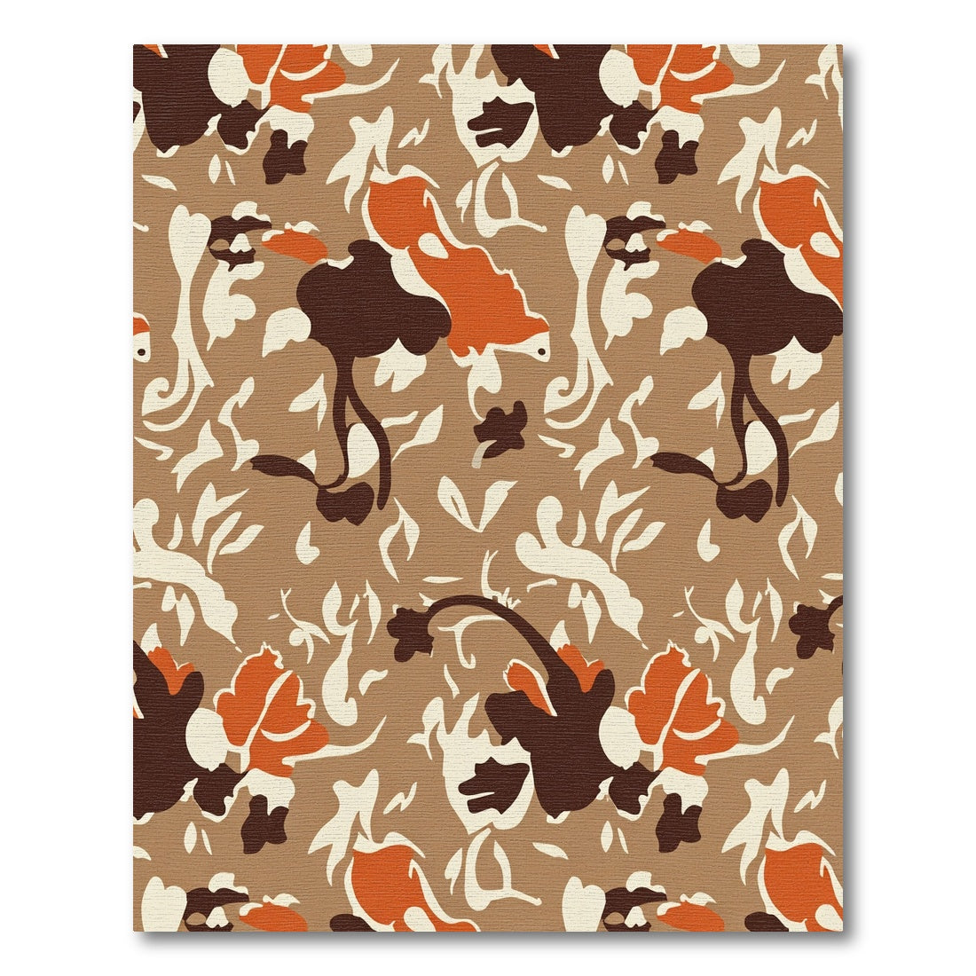 Rust Abstract Floral Bloom Rug