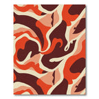 Abstract Orange Red Swirls Rug