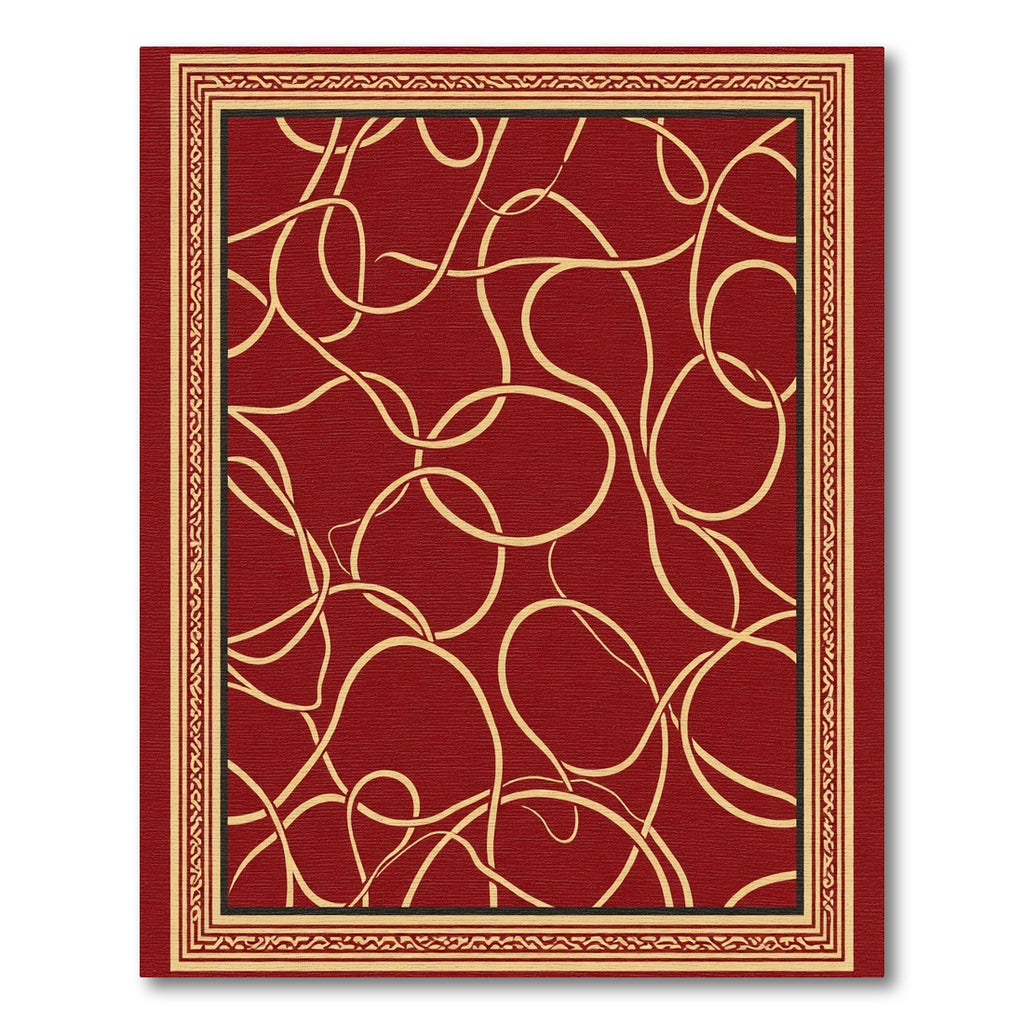 Crimson Gold Intertwined Border Rug