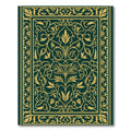 Regal Emerald Gilded Floral Scroll Rug
