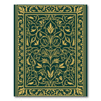 Regal Emerald Gilded Floral Scroll Rug