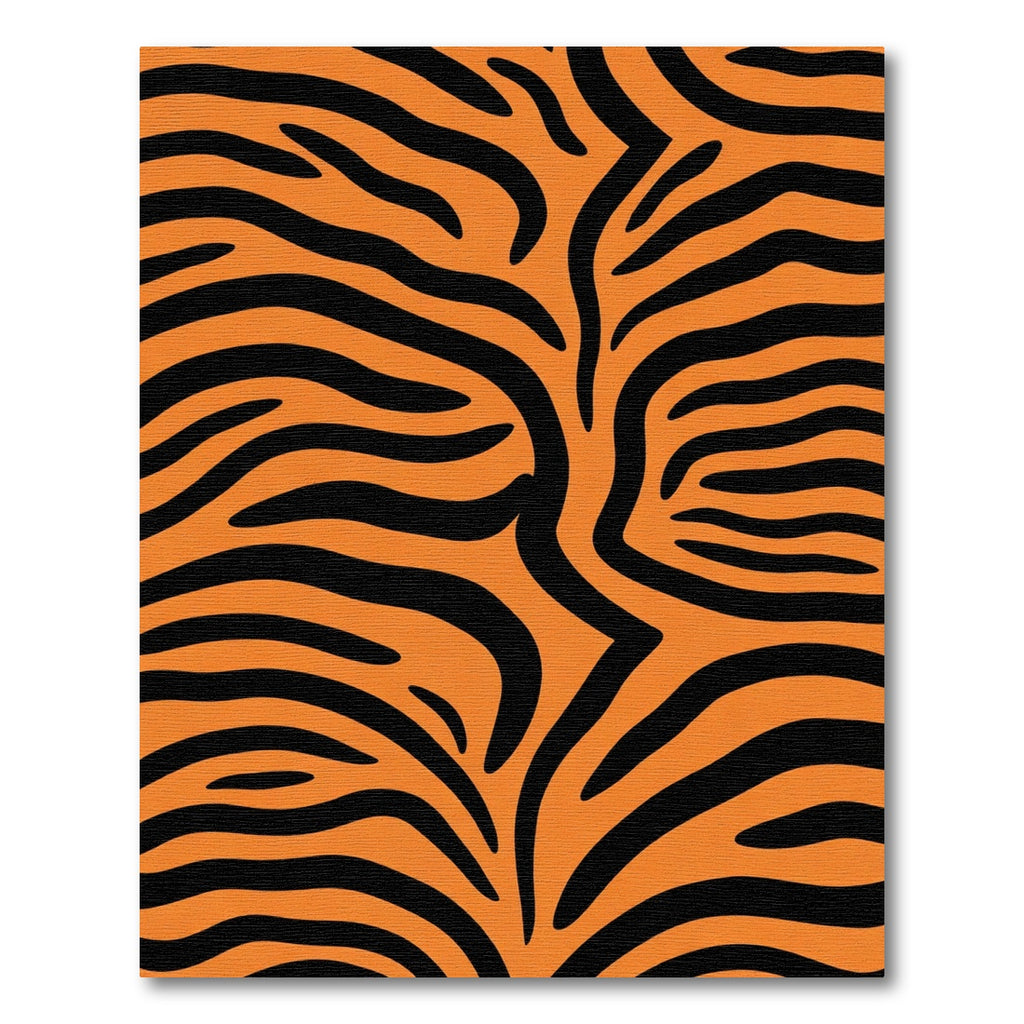 Bold Orange Black Tiger Stripes Rug