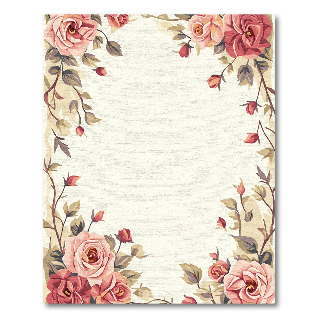 Vintage rose garden floral washable rug