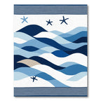 Dazzling Blue Wave Starfish Border Rug