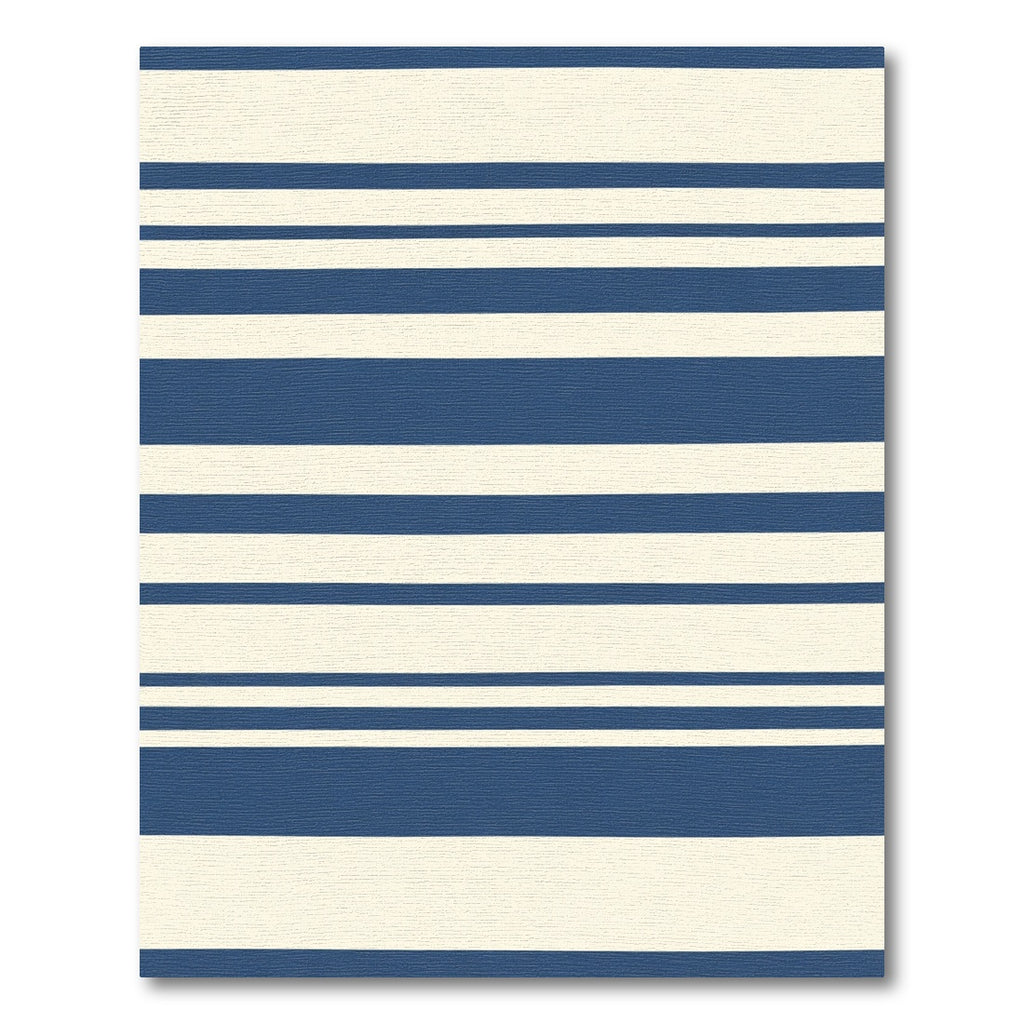 Navy Cream Horizontal Broad Stripe Oval Rug