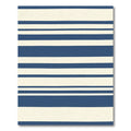 Navy Cream Horizontal Broad Stripe Oval Rug