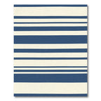 Navy Cream Horizontal Broad Stripe Oval Rug