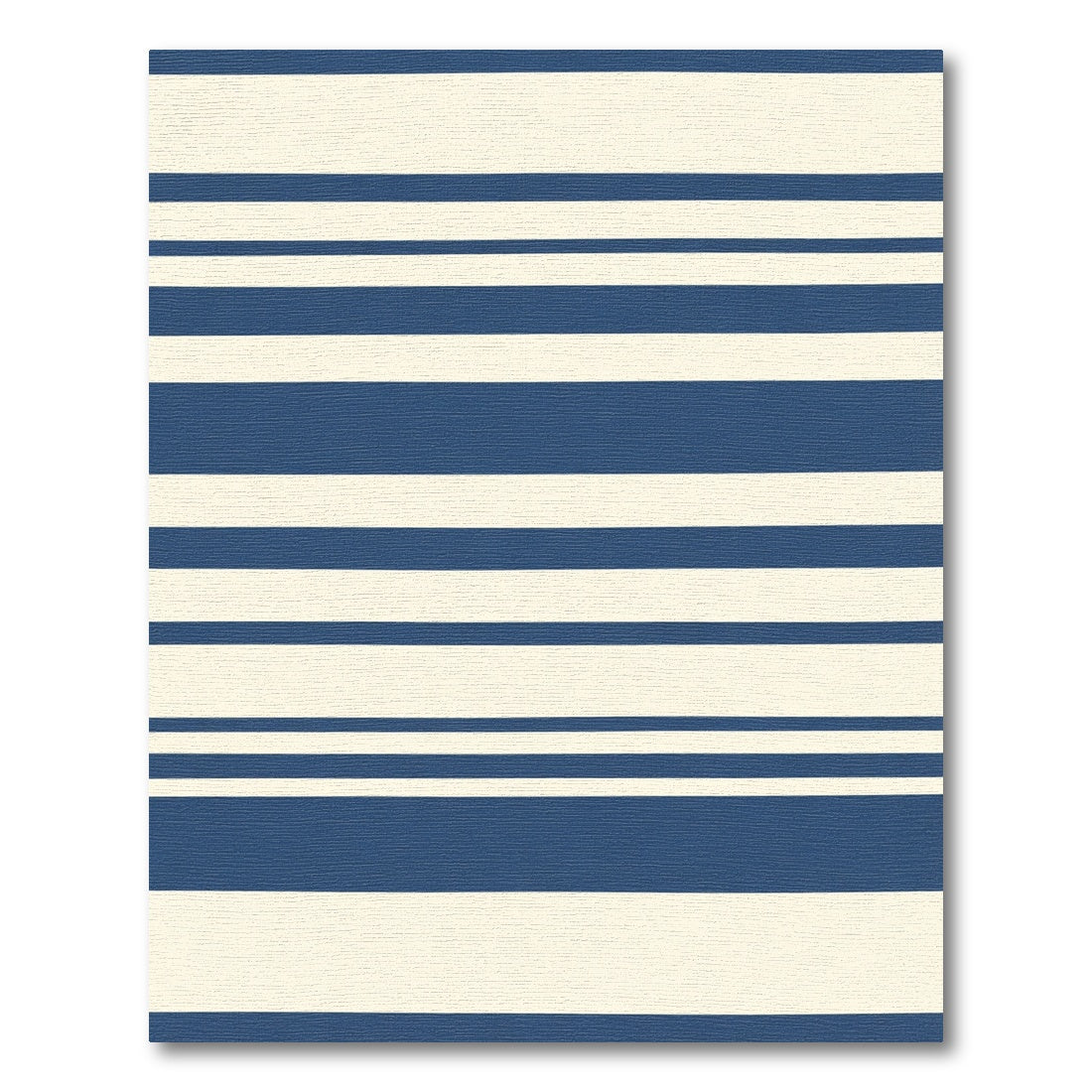 Navy Cream Horizontal Broad Stripe Oval Rug