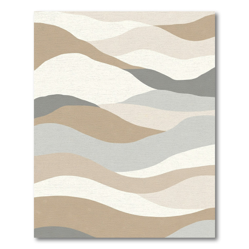 Earthy Abstract Wavy Hills Rug