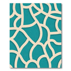 Teal Ivory Interlocking Curve Rug