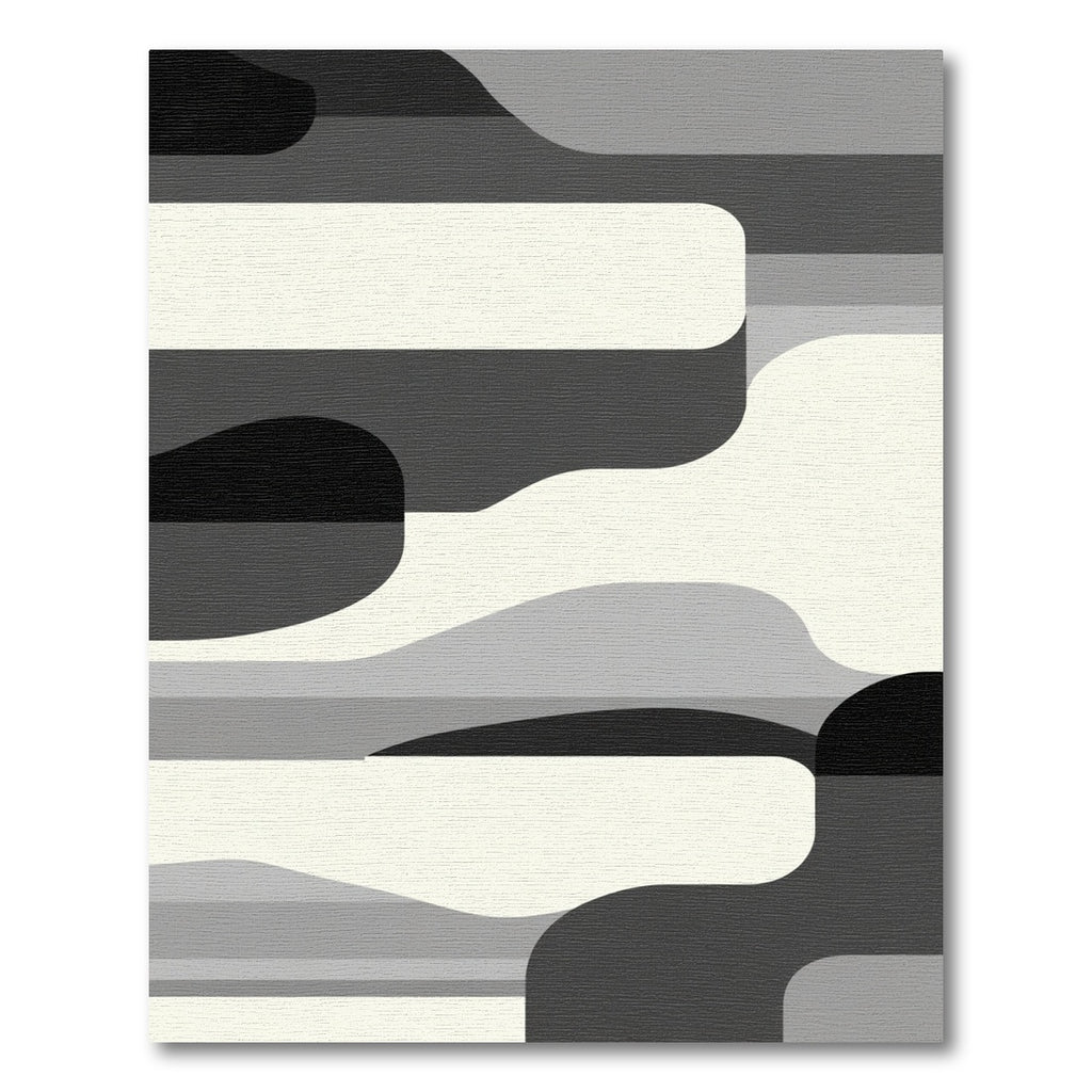 Monochromatic Organic Wave Layered Rug