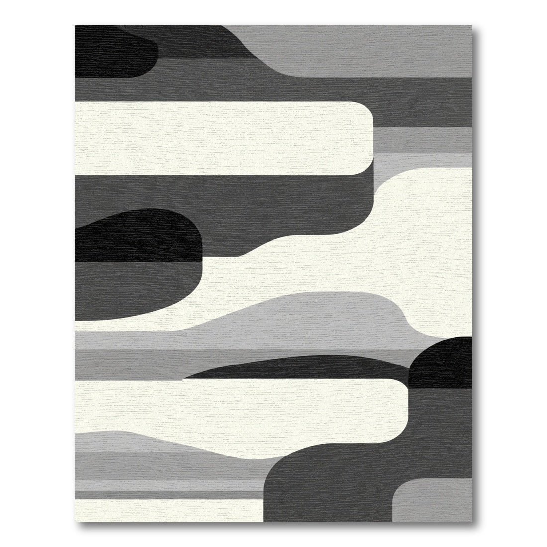 Monochromatic Organic Wave Layered Rug