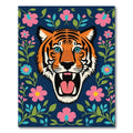 Bold Tiger Floral Navy Rug