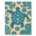 Coastal Turquoise Turtle Tribal Waves Rug