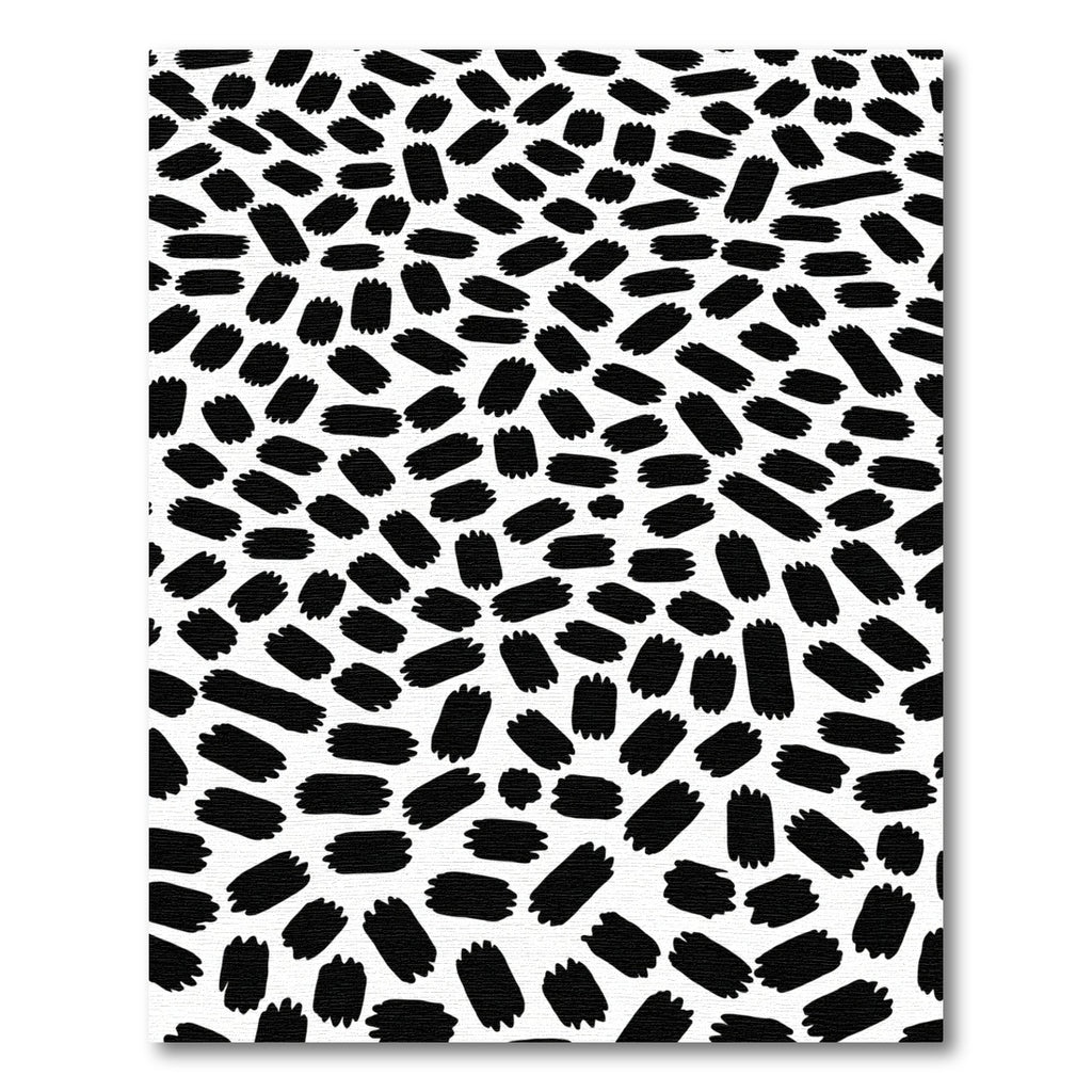 Bold Black Brushstroke Scatter Rug