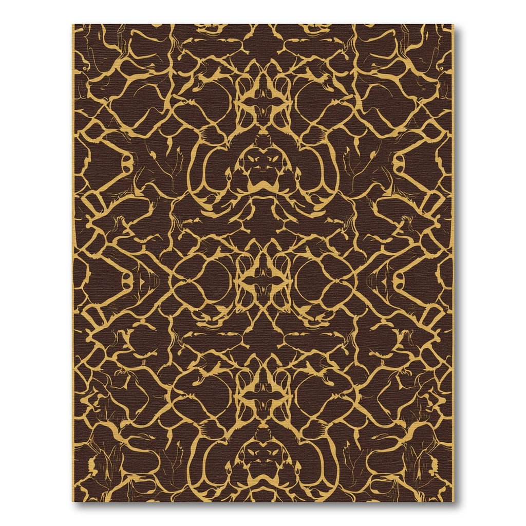 Dark Brown Gold Organic Net Rug