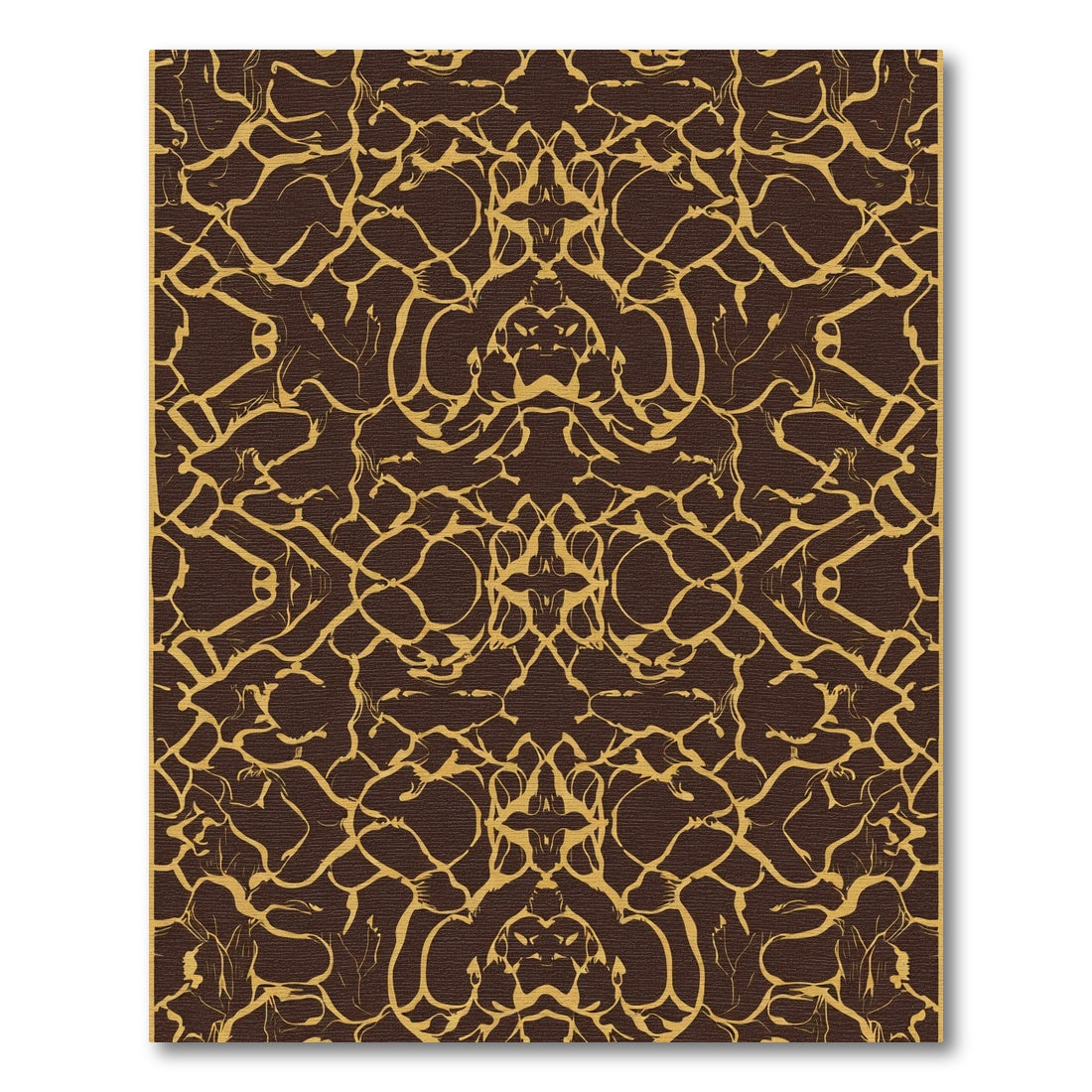 Dark Brown Gold Organic Net Rug