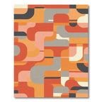 Retro Geometric Abstract Forms Rug