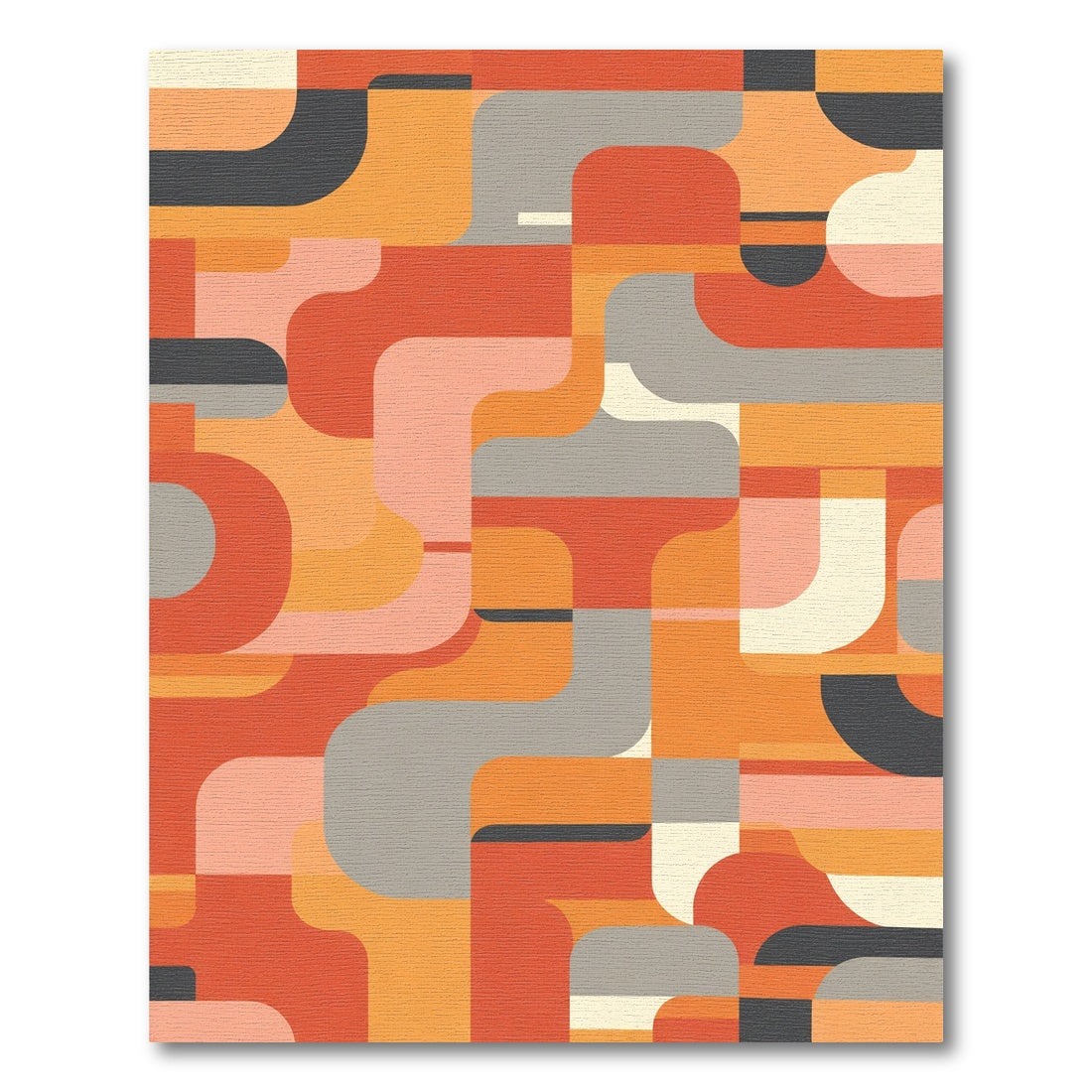 Retro Geometric Abstract Forms Rug