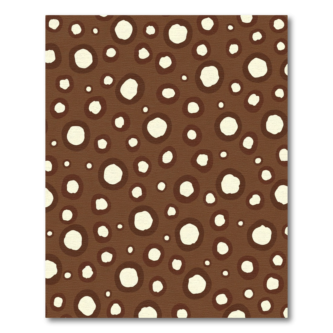 Brown Cream Spotted Concentric Circles Rug