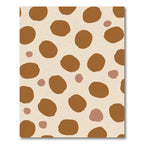 Abstract Brown Polka Dot Composition Rug