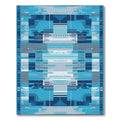 Abstract Geometric Blue Composition Rug