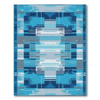 Abstract Geometric Blue Composition Rug
