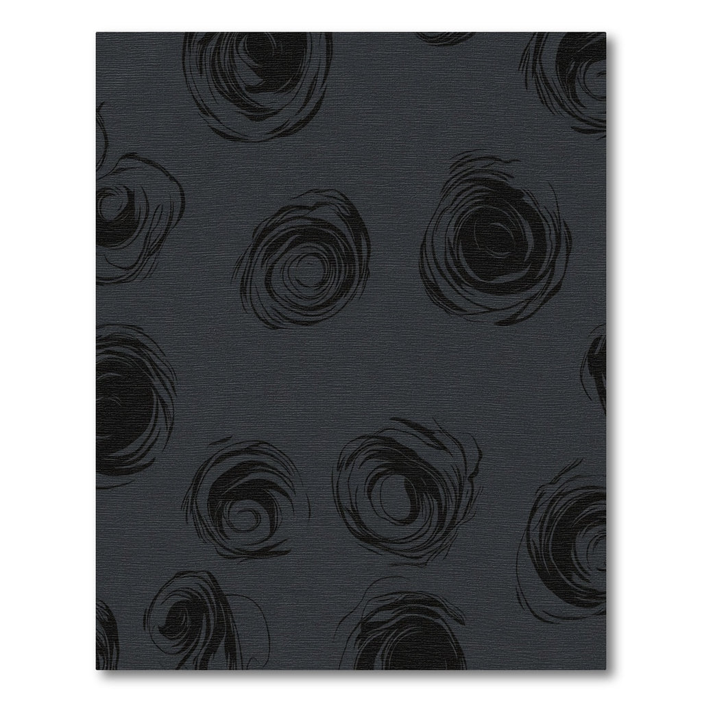 Dark Gray Sketchy Rose Medallions Rug