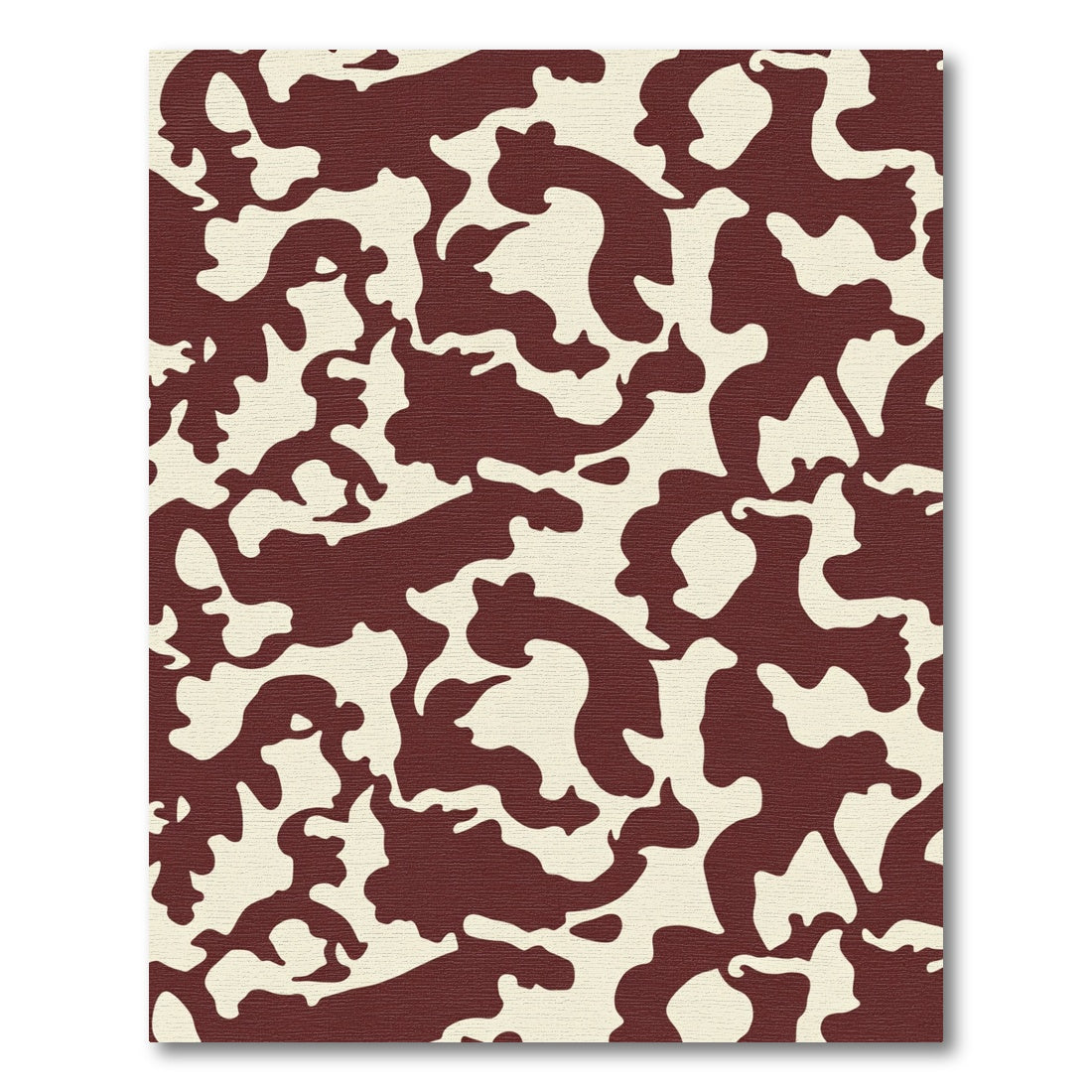 Maroon Cream Abstract Organic Shapes Rug