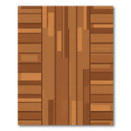 Warm Wood Plank Composition Rug