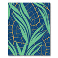 Deep Blue Tropical Leaf Abstract Rug