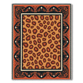 Bold Orange Leopard Spot Border Rug