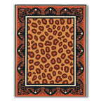 Bold Orange Leopard Spot Border Rug