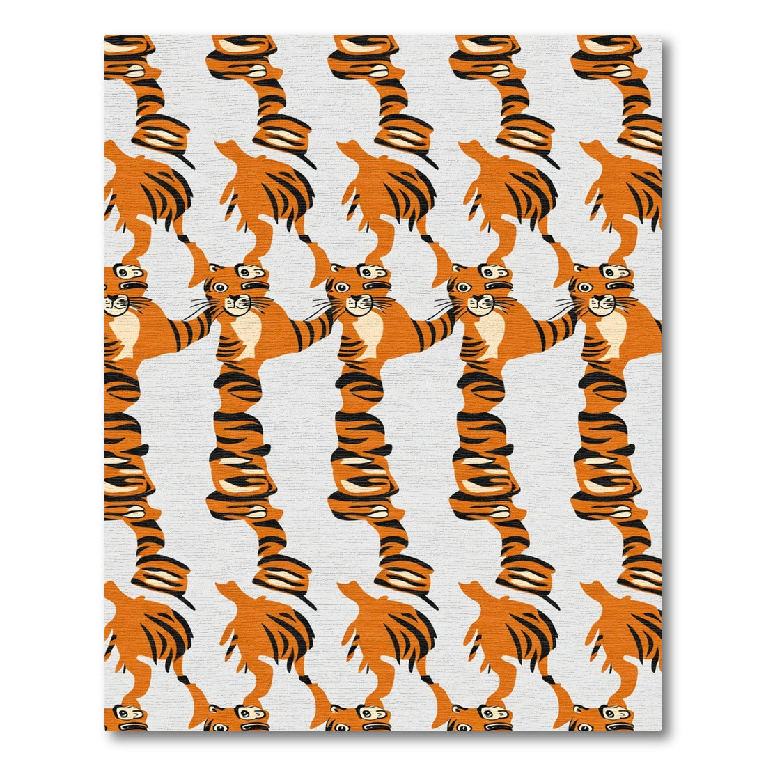 Whimsical Orange Tiger Stripes Rug