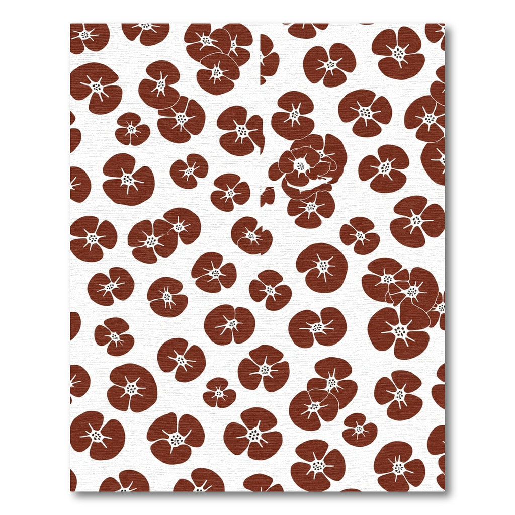 Brown Flower Field Scatter Rug