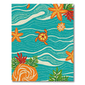 Oceanic Turtle Starfish Coral Garden Rug