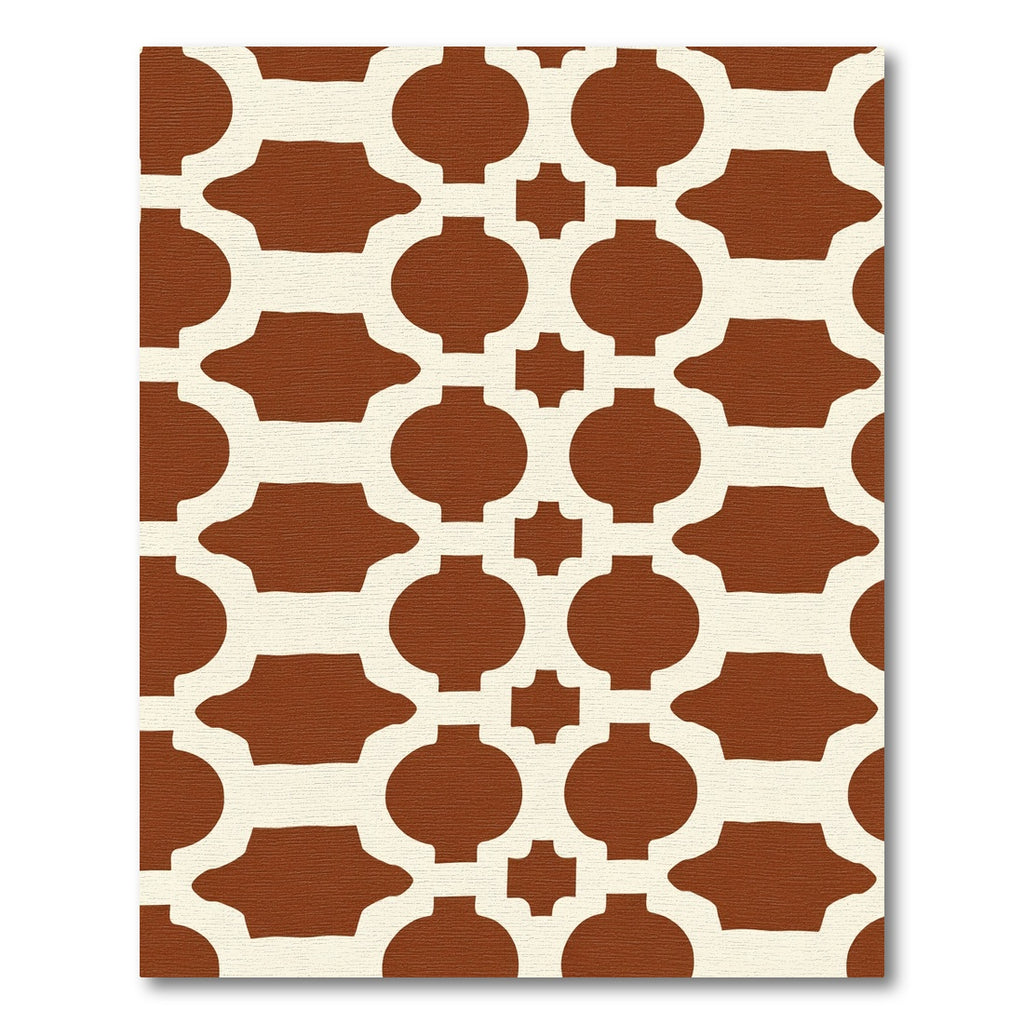 Brown Cream Geometric Lattice Rug