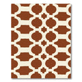 Brown Cream Geometric Lattice Rug