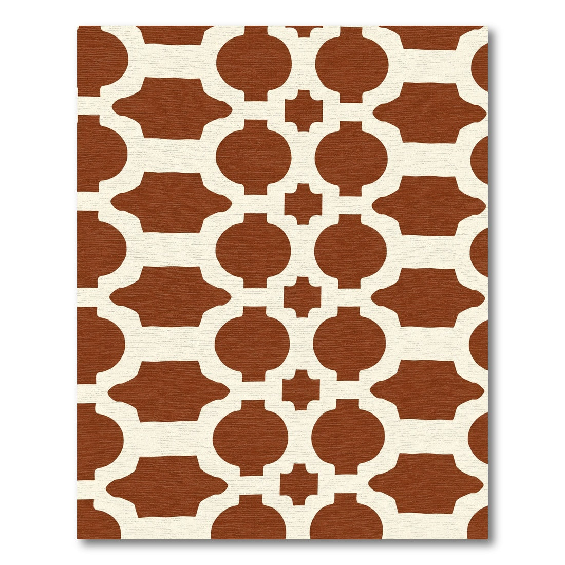 Brown Cream Geometric Lattice Rug