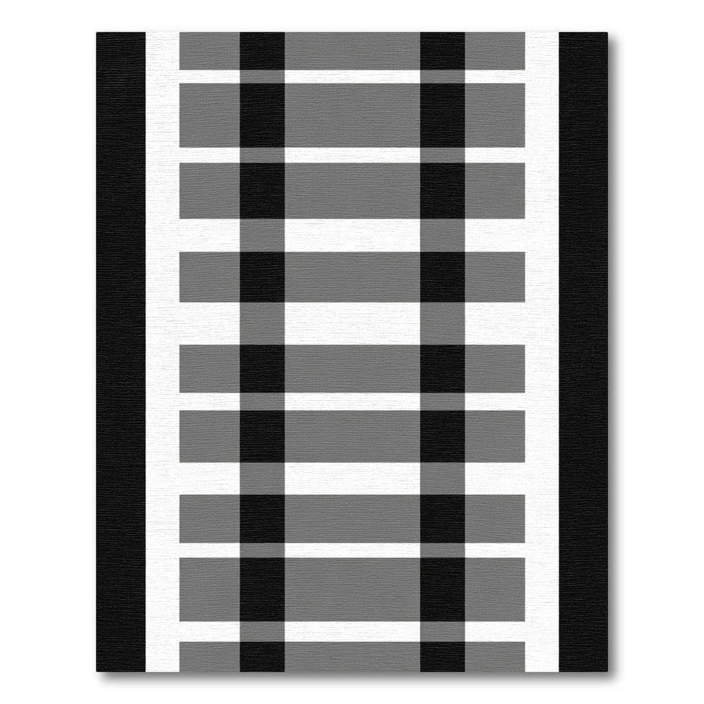 Modern Black Gray White Plaid Rug