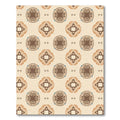 Brown Floral Circular Accents Beige Rug